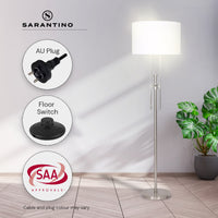 Thumbnail for Sarantino Brushed Nickel Height-Adjustable Metal Floor Lamp