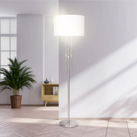 Thumbnail for Sarantino Brushed Nickel Height-Adjustable Metal Floor Lamp