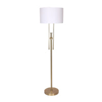 Thumbnail for Sarantino Brushed Gold Height-Adjustable Metal Floor Lamp