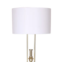 Thumbnail for Sarantino Brushed Gold Height-Adjustable Metal Floor Lamp