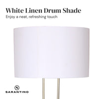 Thumbnail for Sarantino Brushed Gold Height-Adjustable Metal Floor Lamp