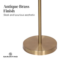 Thumbnail for Sarantino Brushed Gold Height-Adjustable Metal Floor Lamp