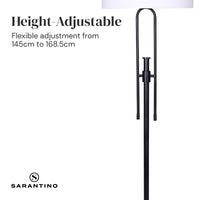 Thumbnail for Sarantino Height-Adjustable Metal Floor Lamp Matte Black