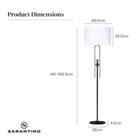 Thumbnail for Sarantino Height-Adjustable Metal Floor Lamp Matte Black