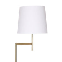 Thumbnail for Sarantino Metal Floor Lamp in Antique Brass Finish with Cream Linen Fabric Shade