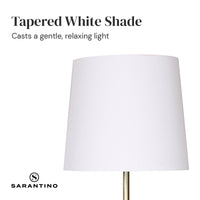 Thumbnail for Sarantino Metal Floor Lamp in Antique Brass Finish with Cream Linen Fabric Shade