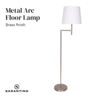 Thumbnail for Sarantino Nickel Metal Arc Floor Lamp