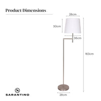 Thumbnail for Sarantino Nickel Metal Arc Floor Lamp