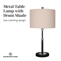 Thumbnail for Sarantino Metal Table Lamp with Linen Drum Shade