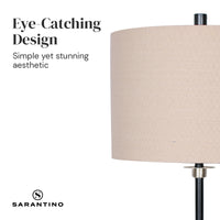 Thumbnail for Sarantino Metal Table Lamp with Linen Drum Shade