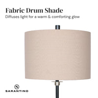 Thumbnail for Sarantino Metal Table Lamp with Linen Drum Shade