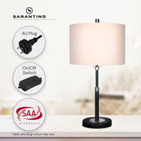 Thumbnail for Sarantino Metal Table Lamp with Linen Drum Shade