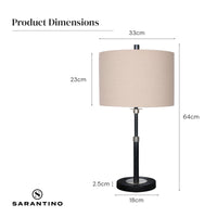 Thumbnail for Sarantino Metal Table Lamp with Linen Drum Shade