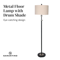 Thumbnail for Sarantino Metal Floor Lamp with Cream Drum Shade