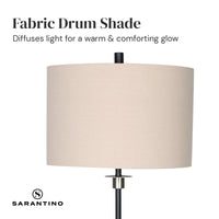 Thumbnail for Sarantino Metal Floor Lamp with Cream Drum Shade