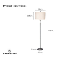 Thumbnail for Sarantino Metal Floor Lamp with Cream Drum Shade