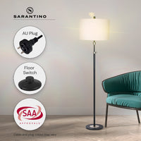 Thumbnail for Sarantino Metal Floor Lamp with Cream Drum Shade