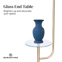 Thumbnail for Sarantino Glass End Brass Finish Table Top Floor Lamp