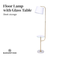 Thumbnail for Sarantino Glass End Brass Finish Table Top Floor Lamp