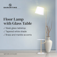Thumbnail for Sarantino Glass End Brass Finish Table Top Floor Lamp