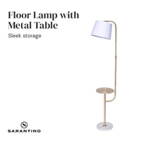 Thumbnail for Sarantino Marble & Metal End Table Top Floor Lamp