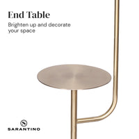 Thumbnail for Sarantino Marble & Metal End Table Top Floor Lamp