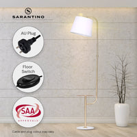 Thumbnail for Sarantino Marble & Metal End Table Top Floor Lamp