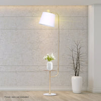 Thumbnail for Sarantino Marble & Metal End Table Top Floor Lamp