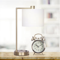 Thumbnail for Sarantino Metal Task Lamp with USB Charging Port Antique Brass Finish