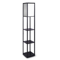 Thumbnail for Sarantino Etagere Floor Lamp Shelves in Black Frame Fabric Shade