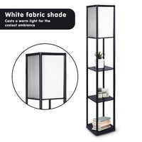 Thumbnail for Sarantino Etagere Floor Lamp Shelves in Black Frame Fabric Shade