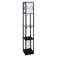 Thumbnail for Sarantino Metal Etagere Floor Lamp with Wine Holder Shelf