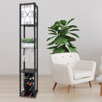 Thumbnail for Sarantino Metal Etagere Floor Lamp with Wine Holder Shelf