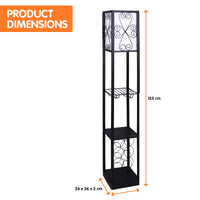 Thumbnail for Sarantino Metal Etagere Floor Lamp with Wine Holder Shelf