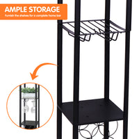 Thumbnail for Sarantino Metal Etagere Floor Lamp with Wine Holder Shelf