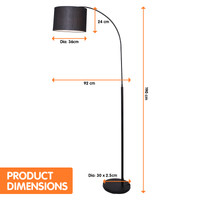 Thumbnail for Sarantino Metal Arc Arm Floor Lamp Shade Black