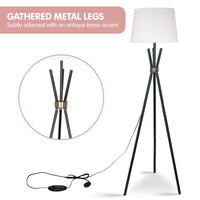 Thumbnail for Sarantino Tripod Floor Lamp in Metal and Antique Brass