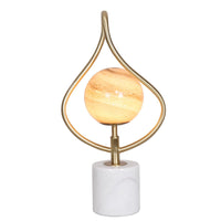 Thumbnail for Sarantino Sculptural Orange Glass Table Lamp With White Marble Base