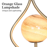 Thumbnail for Sarantino Sculptural Orange Glass Table Lamp With White Marble Base