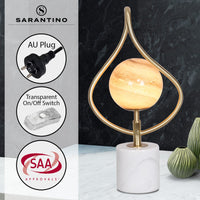 Thumbnail for Sarantino Sculptural Orange Glass Table Lamp With White Marble Base