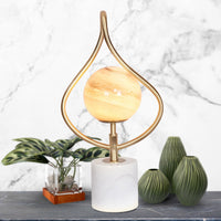 Thumbnail for Sarantino Sculptural Orange Glass Table Lamp With White Marble Base