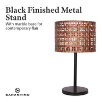 Thumbnail for Sarantino Rattan Desk Lamp With Black Marble Base