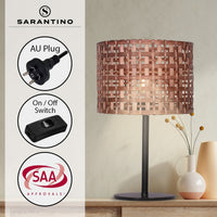 Thumbnail for Sarantino Rattan Desk Lamp With Black Marble Base