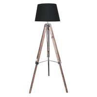 Thumbnail for Sarantino Timber Tripod Floor Lamp Adjustable Height Taper Fabric