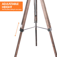 Thumbnail for Sarantino Timber Tripod Floor Lamp Adjustable Height Taper Fabric