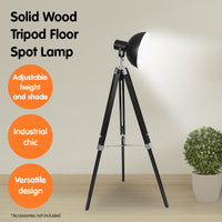 Thumbnail for Sarantino Tripod Floor Spot Lamp Reading Adjustable Height Metal Black