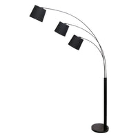 Thumbnail for Sarantino 3-Light Arc Floor Lamp Adjustable Black 3 Shades