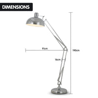 Thumbnail for Sarantino Metal Architect Floor Lamp Shade Adjustable Height - Chrome