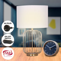 Thumbnail for Sarantino Rose Gold Table Lamp with Linen Drum Shade