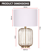 Thumbnail for Sarantino Rose Gold Table Lamp with Linen Drum Shade